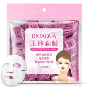 BIOAQUA Compressed Facial Tablet Masks – Customizable Face Sheet Masks (25/50/100 Pcs)