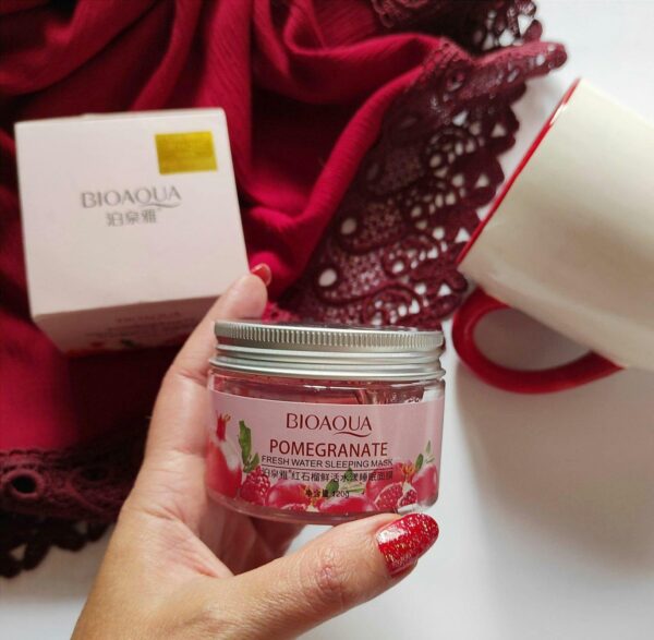 BIOAQUA Pomegranate Fresh Moisturizing Mineral Sleep Mask – Hydrate & Glow Overnight - Image 4