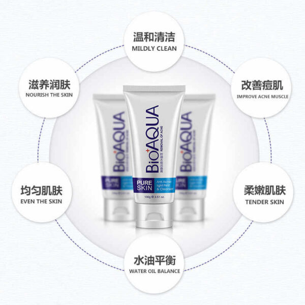 BIOAQUA Anti Acne Cleanser For Removal Of Acne 100ml - Image 2