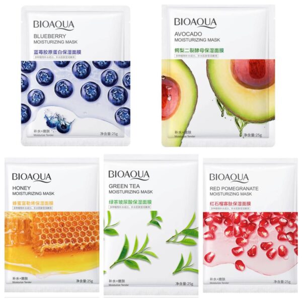 BIOAQUA Pack of 8 Moisturizing Face Sheet Masks – Hydration & Dryness Relief