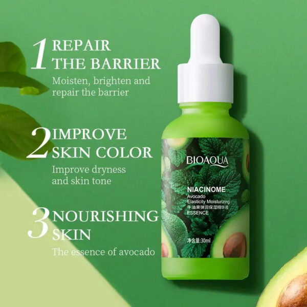 BIOAQUA Niacinamide & Avocado Face Serum – Elasticity & Deep Moisturizing (30ml) - Image 3