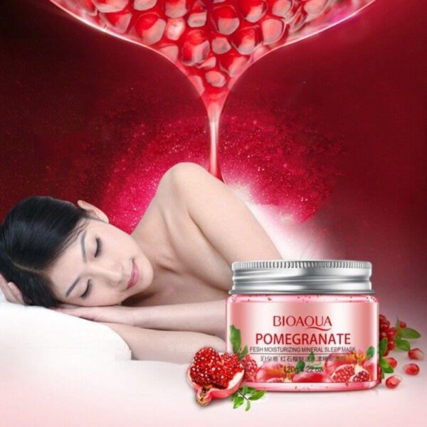 BIOAQUA Pomegranate Fresh Moisturizing Mineral Sleep Mask – Hydrate & Glow Overnight - Image 3