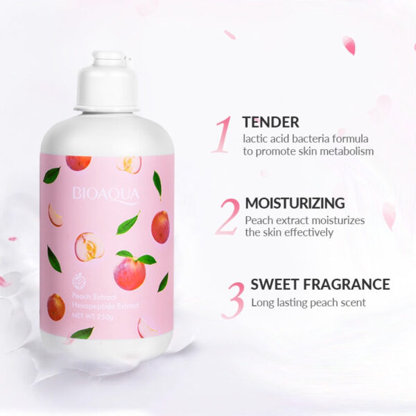 BIOAQUA Peach Extract Hexapeptide Extract Body Lotion 250g - Image 3