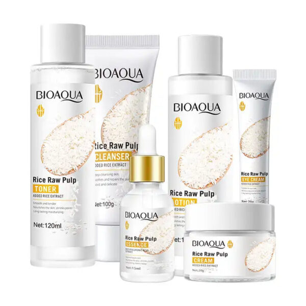 BioAqua Rice Raw Pulp Pack of 6 Whitening Skin Care Products Set - Image 7